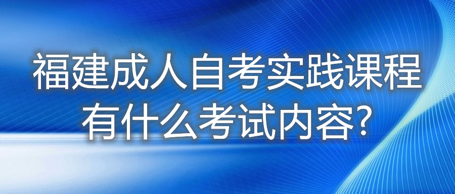 福建成人自考实践课程有什么考试内容?